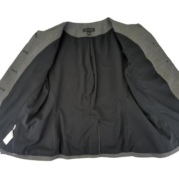 Ann Taylor Collarless Blazer Jacket Button Front Military Women's Size 10 Gray - Picture 7 of 9